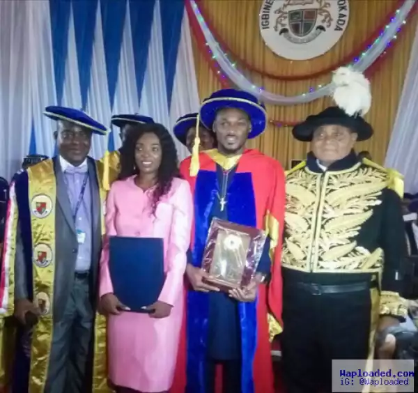 Photo: 2face bags honorary degree from Igbinedion University
